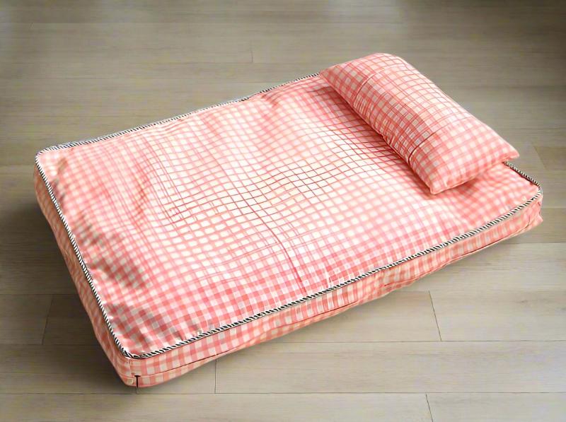 Removable and washable dog sleeping pad. Bite-resistant, suitable for all four seasons. big dogs big hugs, Ltd.-checkered orange