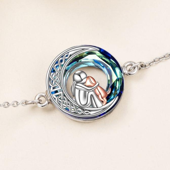 Sterling Silver Girls Dog Adjustable Bracelet Jewelry Gift with Crystal big dogs big hugs, Ltd.