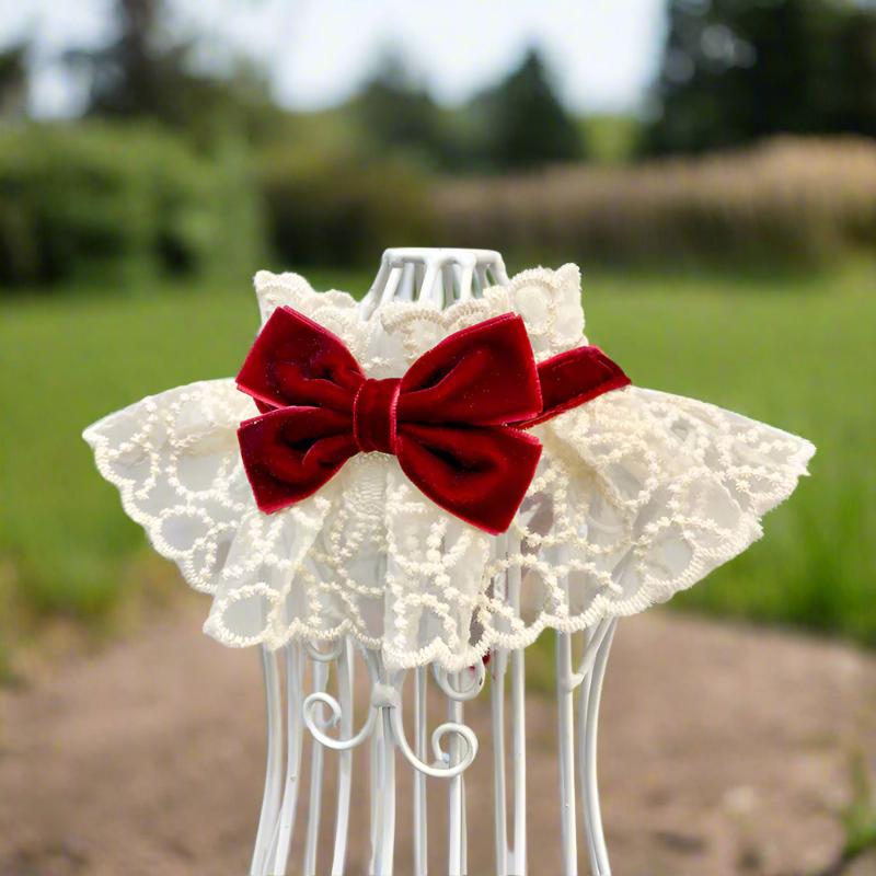 Lace and Velvet Dog Scarf Bow Tie for Special Occasions big dogs big hugs, Ltd.