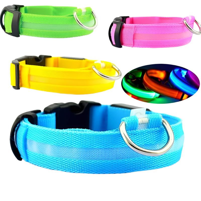 Nylon LED Pet Dog Luminous Collar - Night Safety Flashing Glow in the Dark big dogs big hugs, Ltd.