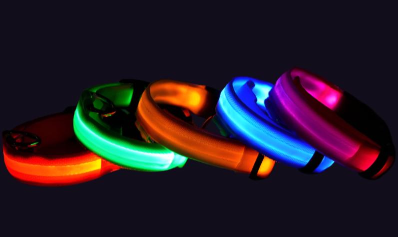 Nylon LED Pet Dog Luminous Collar - Night Safety Flashing Glow in the Dark big dogs big hugs, Ltd.