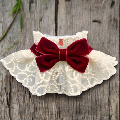 Lace and Velvet Dog Scarf Bow Tie for Special Occasions big dogs big hugs, Ltd.