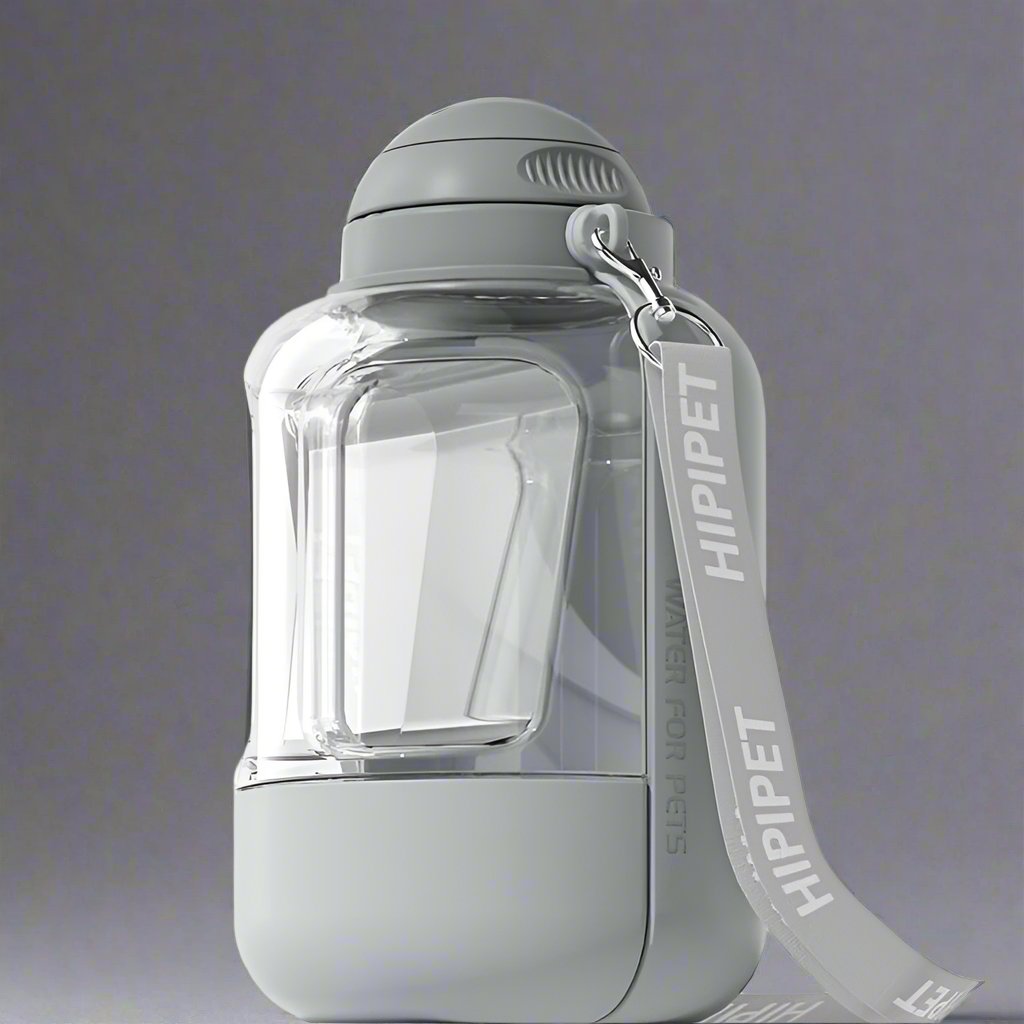 Dog Large Capacity Pet Outing Drinking Water Bottle-GRAY_1L water_300 ml food capacity- big dogs big hugs