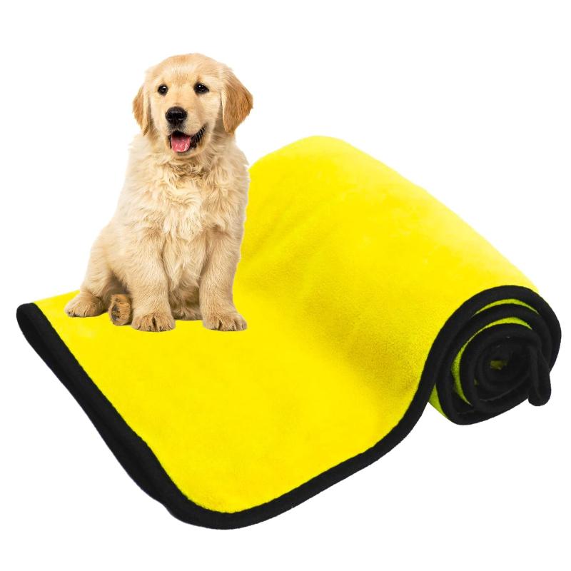 Drying Towel for Dog Bath, Quick-Drying and Super Absorbent Soft Microfiber Pet Towel big dogs big hugs, Ltd.-puppy with yellow towel