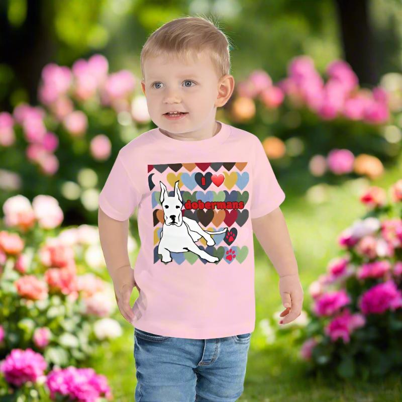 Toddler Short Sleeve Tee: Love Dobermans Big Dogs Big Hugs, Ltd.