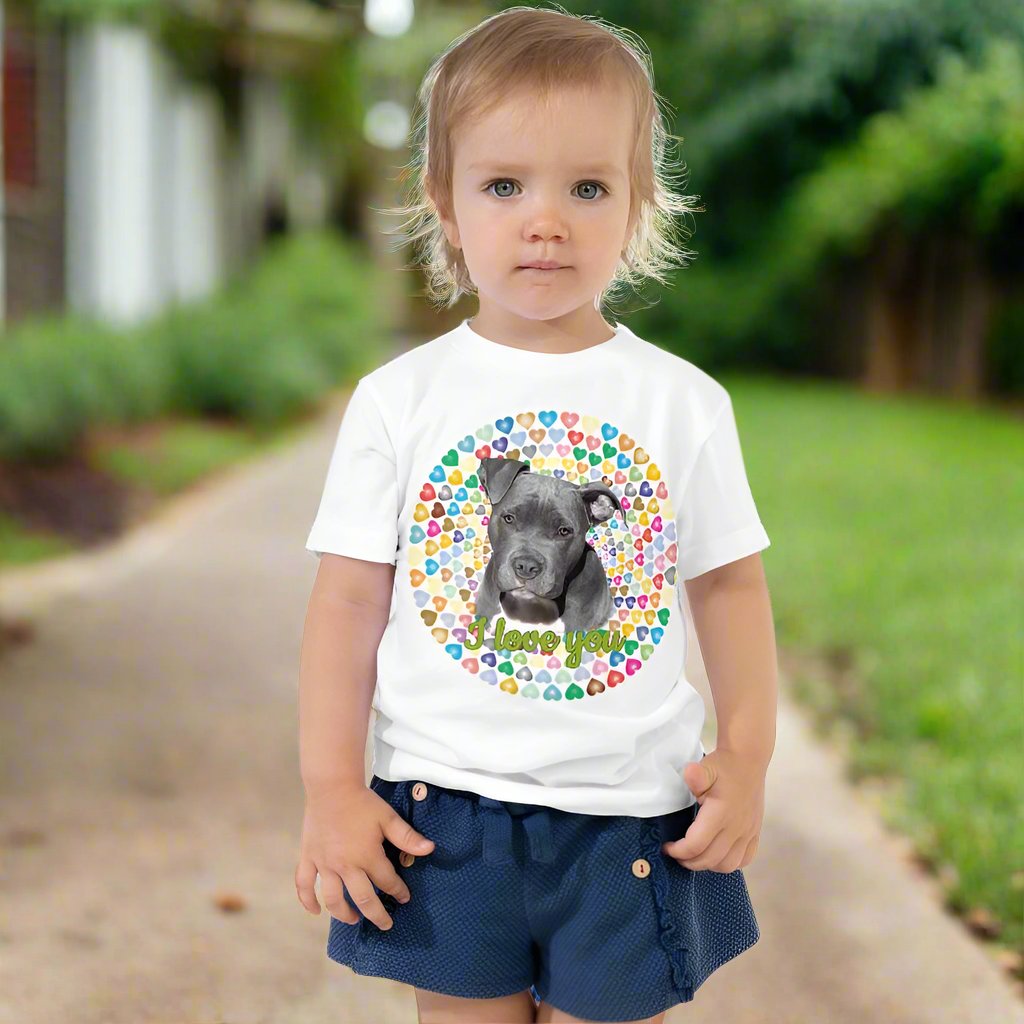 Toddler Short Sleeve Tee: Love Pitbull Big Dogs Big Hugs, Ltd.