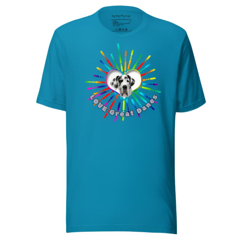 UNISEX T-shirt: Love Great Danes Big Dogs Big Hugs, Ltd.