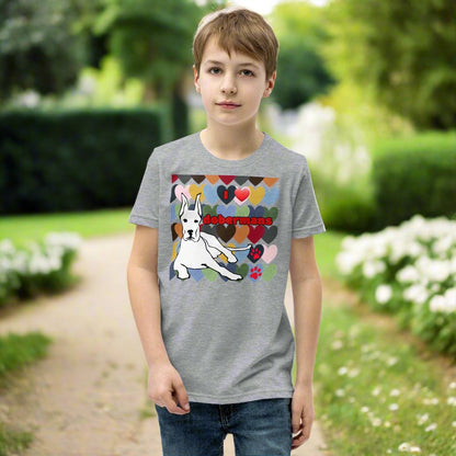 YOUTH Short Sleeve T-Shirt: Love Dobermans Big Dogs Big Hugs, Ltd.